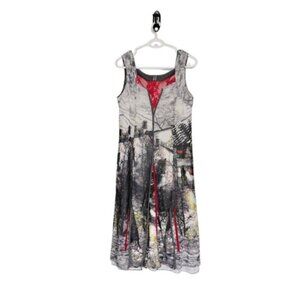 Miss Nikky Sheer Flowy Art To Wear Spring Sleeveless Dress Size S Boho